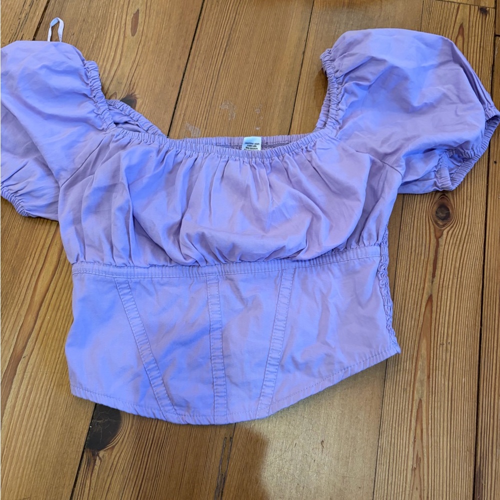 Lavender Puff Sleeve Women's Top